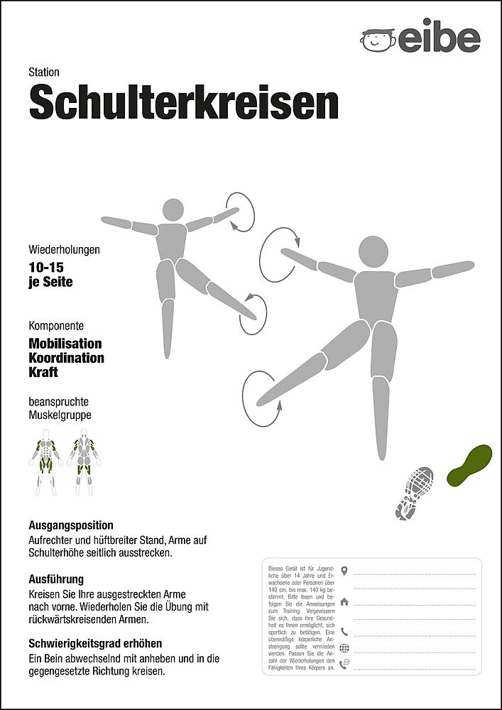 Trimm-dich-Pfad Trainingsschild Schulterkreisen Ansicht 4
