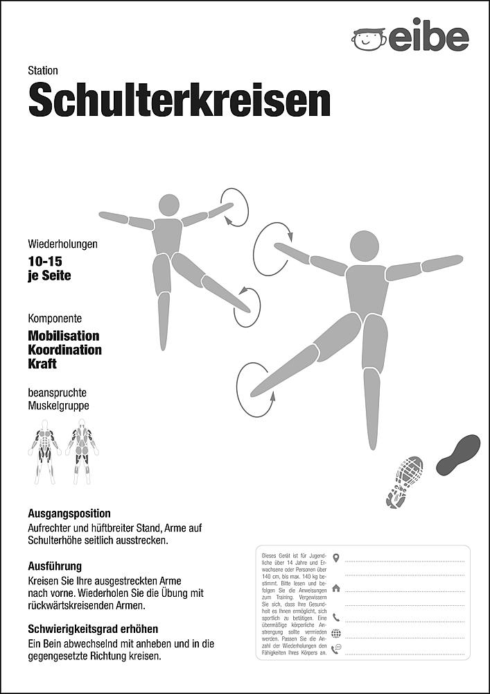 Trimm-dich-Pfad Trainingsschild Schulterkreisen Ansicht 6