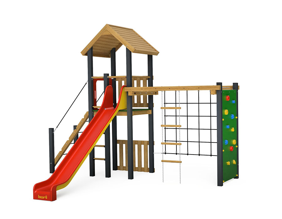 Spielturm-Kombination Eco/Aluminium Ansicht 2