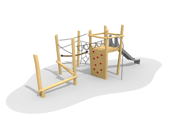 Jägerturm Kletterlandschaft 4 mit Pultdach Ansicht 6