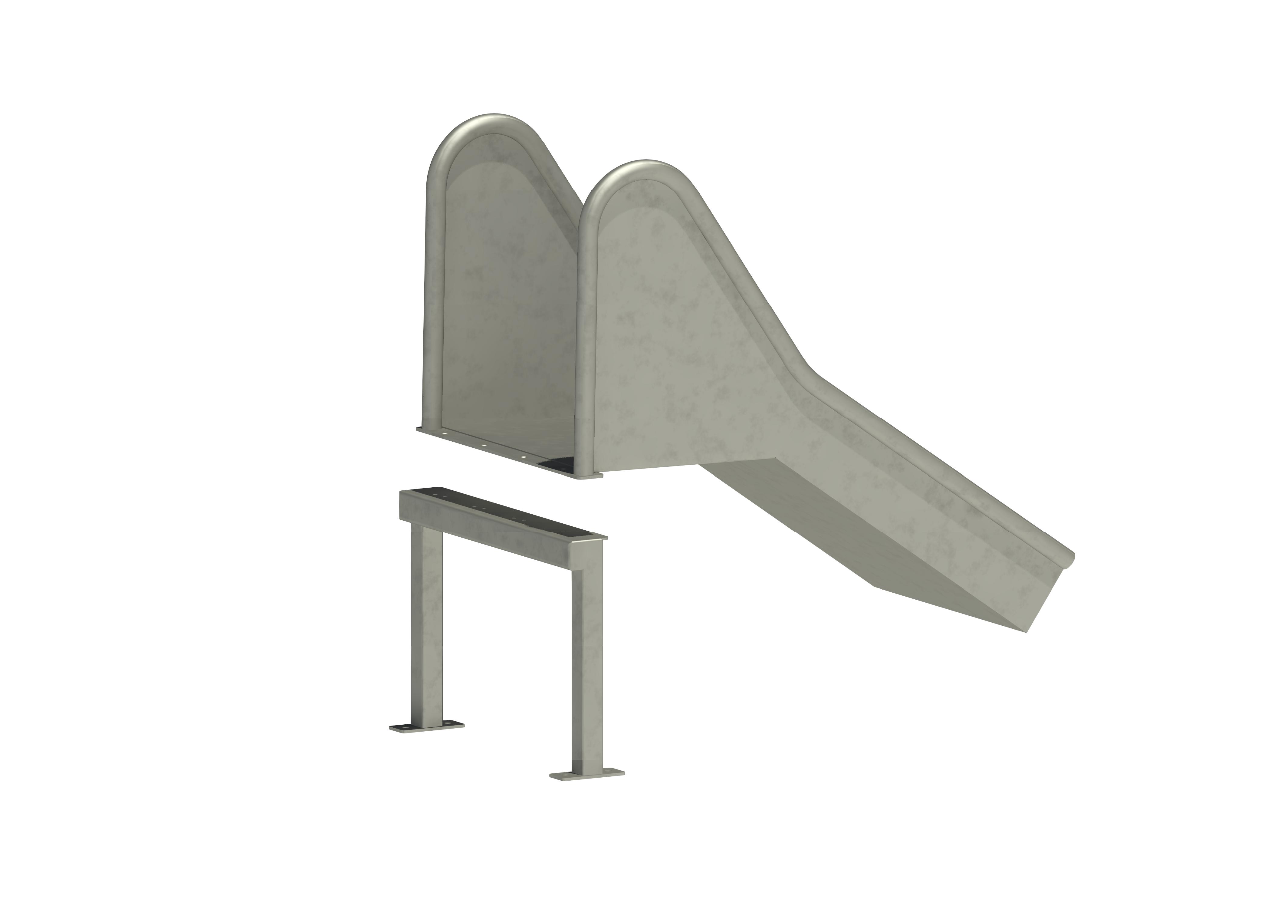 Hangrutschbahn Edelstahl, ABH 240 cm, Breite 50 cm Ansicht 3
