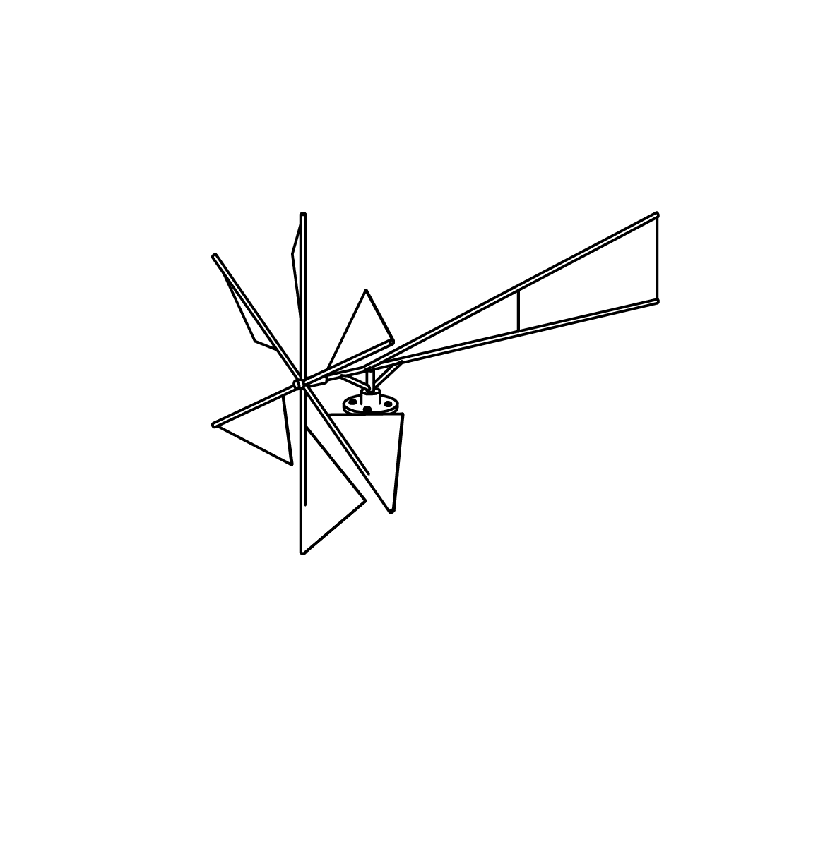 Leichtes Windrad aus V2A Ansicht 2