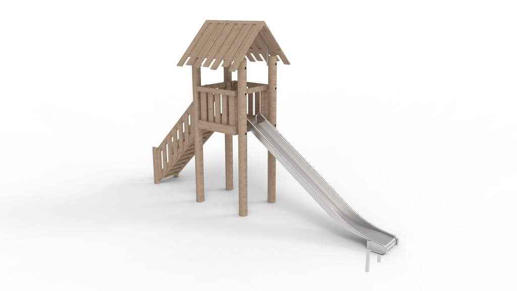 Turm mit Treppe und Rutsche Ansicht 2