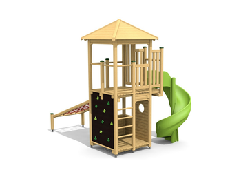 Kletterturm bimbo 1 mit Wellenrutsche Ansicht 6
