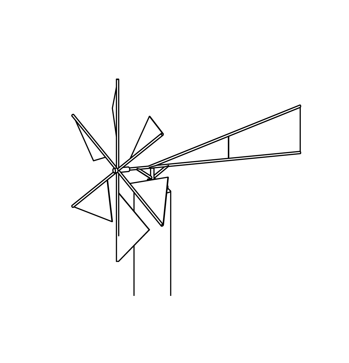 Leichtes Windrad aus V2A Ansicht 2