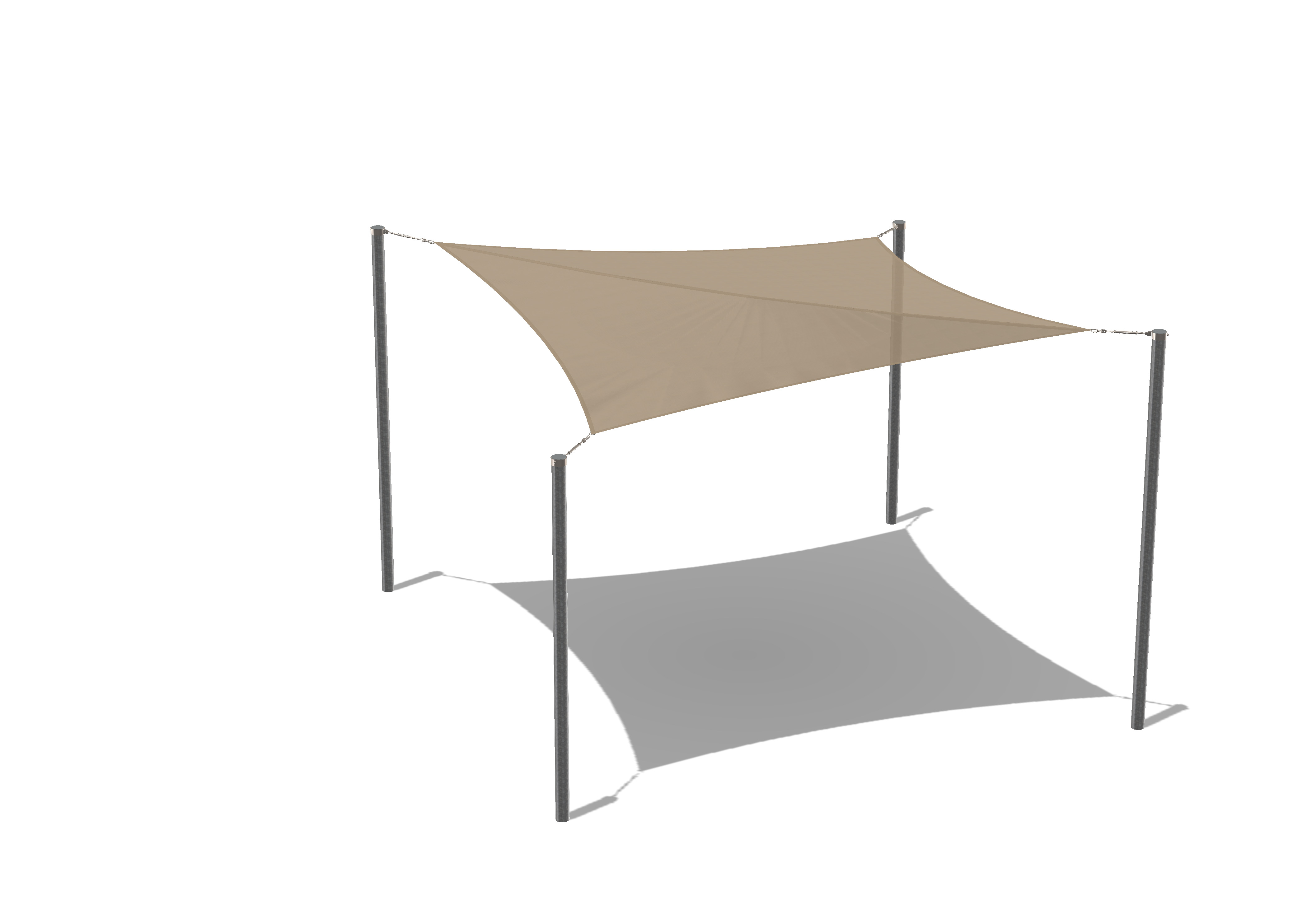 Feststehender/Temporärer Sonnenschutz, 4 x 4 m Ansicht 2