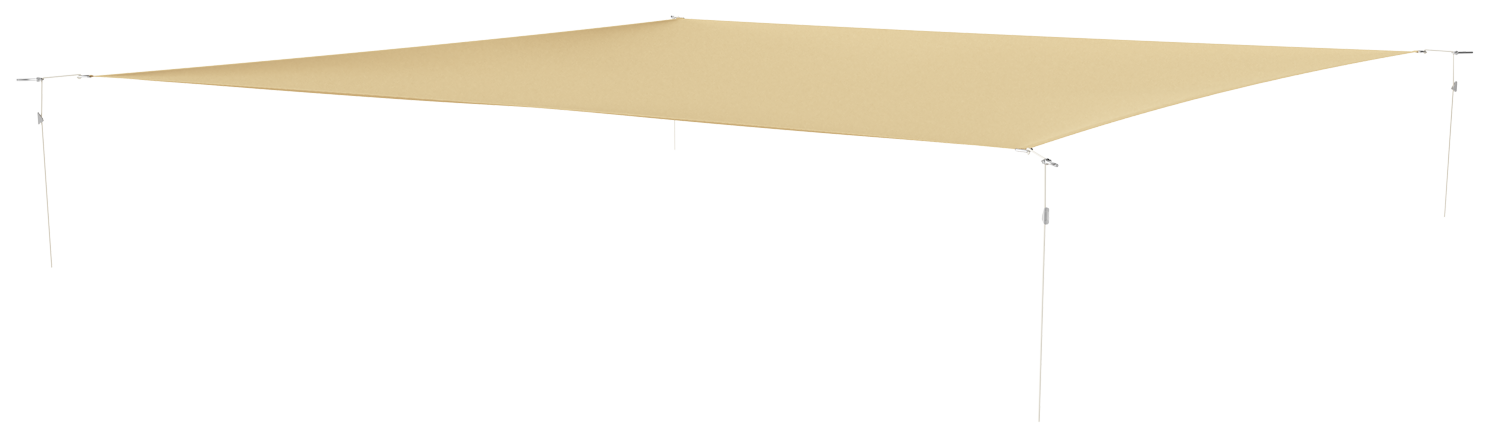 Viereck-Sonnensegel (4 x 4 m) mit Zubehör RO000007 Ansicht 3