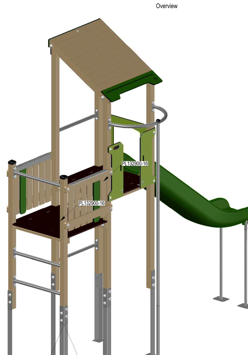 KOMPAN Multi-Ebenen-Spielturm (KPW102401, Andwil) Ansicht 2