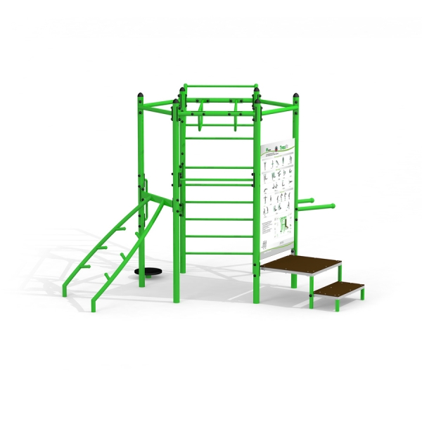 Sechseck-Trainingsset mit Treppe Ansicht 2