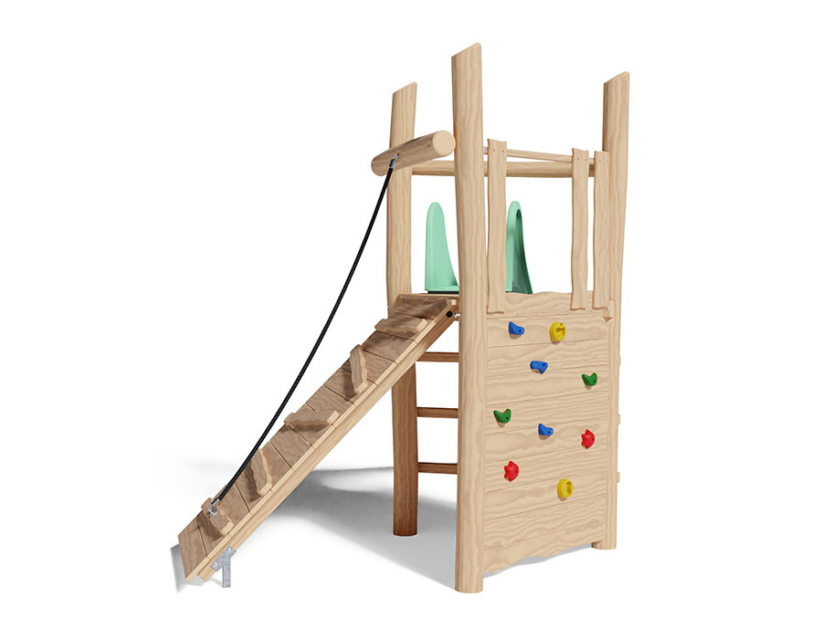 Spielturm-Kombination Robinie, Podesthöhe 150 cm, Rutsche Ansicht 3