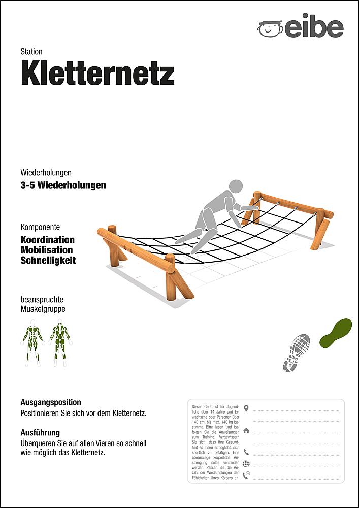 Trimm-dich-Pfad Trainingsschild Kletternetz Ansicht 5