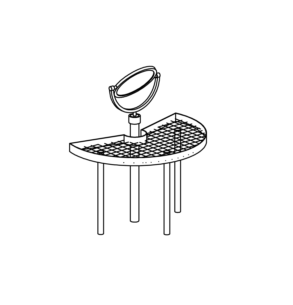 Brennglas mit Tisch Ansicht 2
