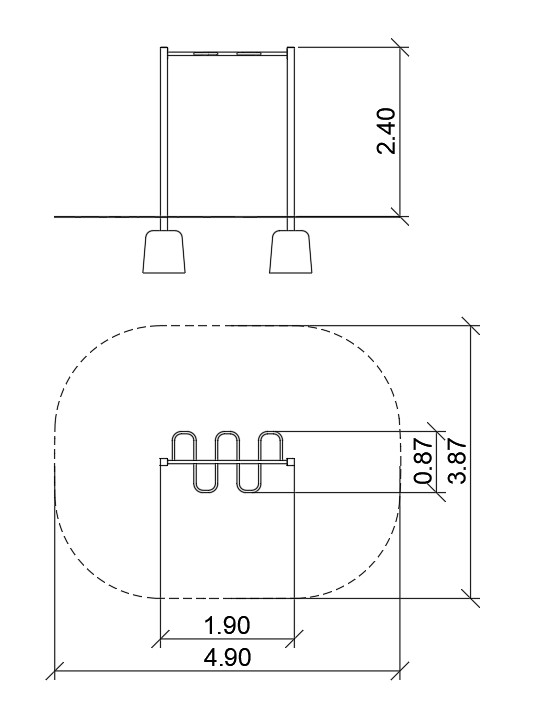 Horizontale Kletterleiter Schlange Ansicht 3