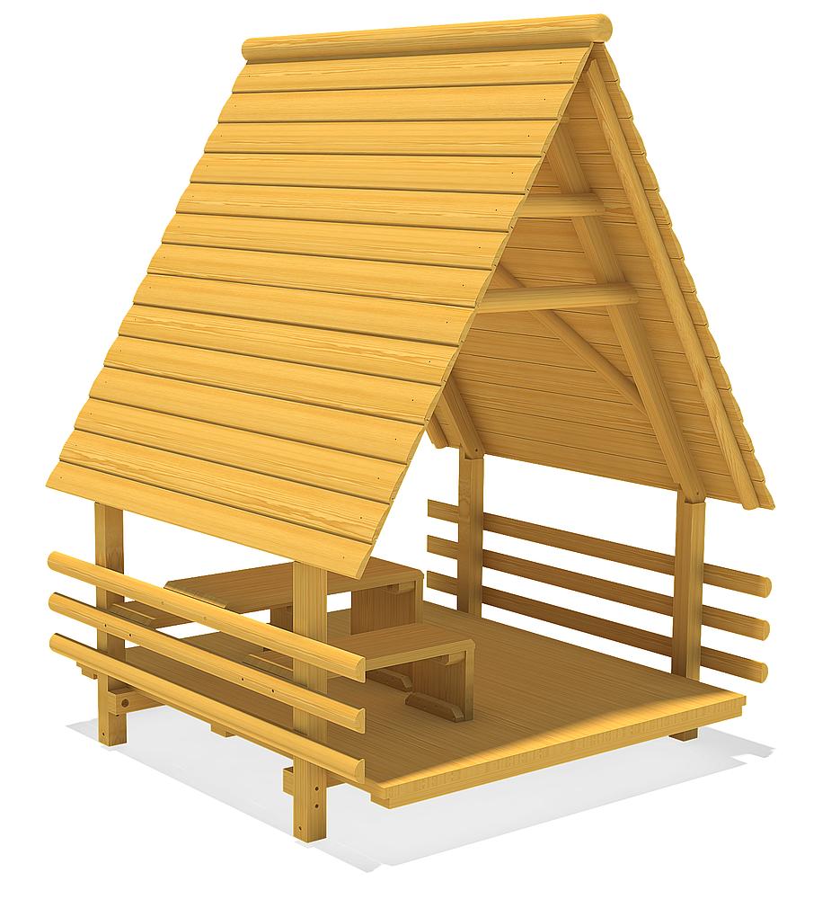 Rasthaus mit Sitzgruppe Ansicht 4