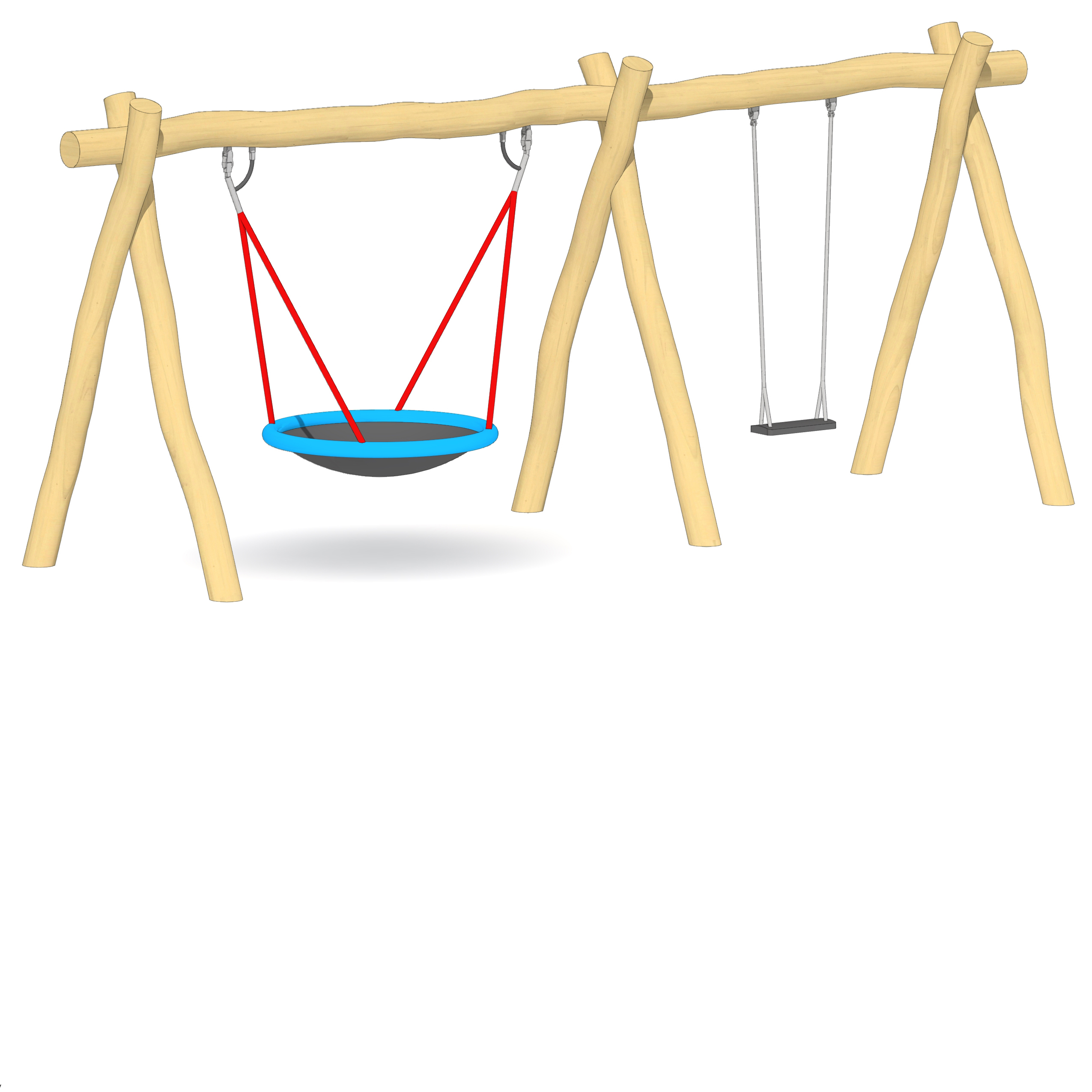 Schaukel-Nestkorb-Kombi 1-fach LH210cm Ansicht 2