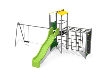 Kletterturm Kombi 2 mit 2er Schaukel steel Ansicht 5