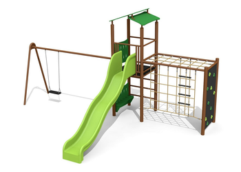 Kletterturm Kombi 2 mit 2er Schaukel steel Ansicht 6
