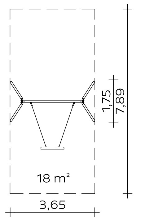 Plattformschaukel (2,50) Edelstahl Ansicht 3
