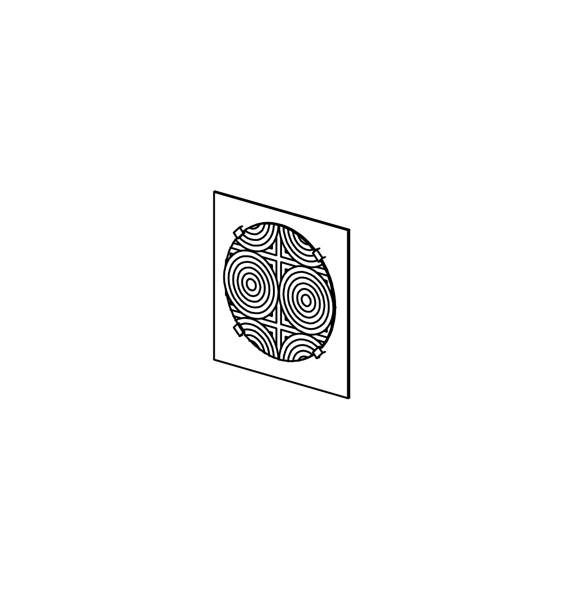 Moirétafel mit Wandbefestigung Ansicht 2