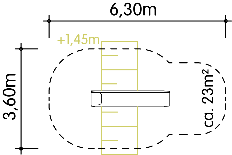 Hangrutsche 50xPH145cm, GFK ohne Flansch - Ansicht 4