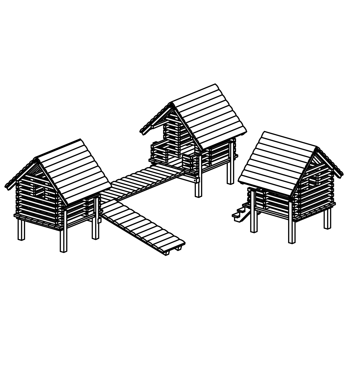 Hausgruppe C aus Lärche Ansicht 2