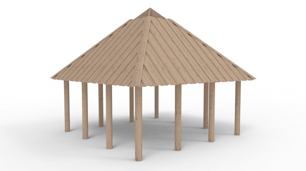 Grillhütte 4,5x4,5 m Ansicht 2