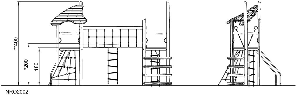 2-Turm-Kletteranlage mit Brücke NRO2002 Ansicht 5