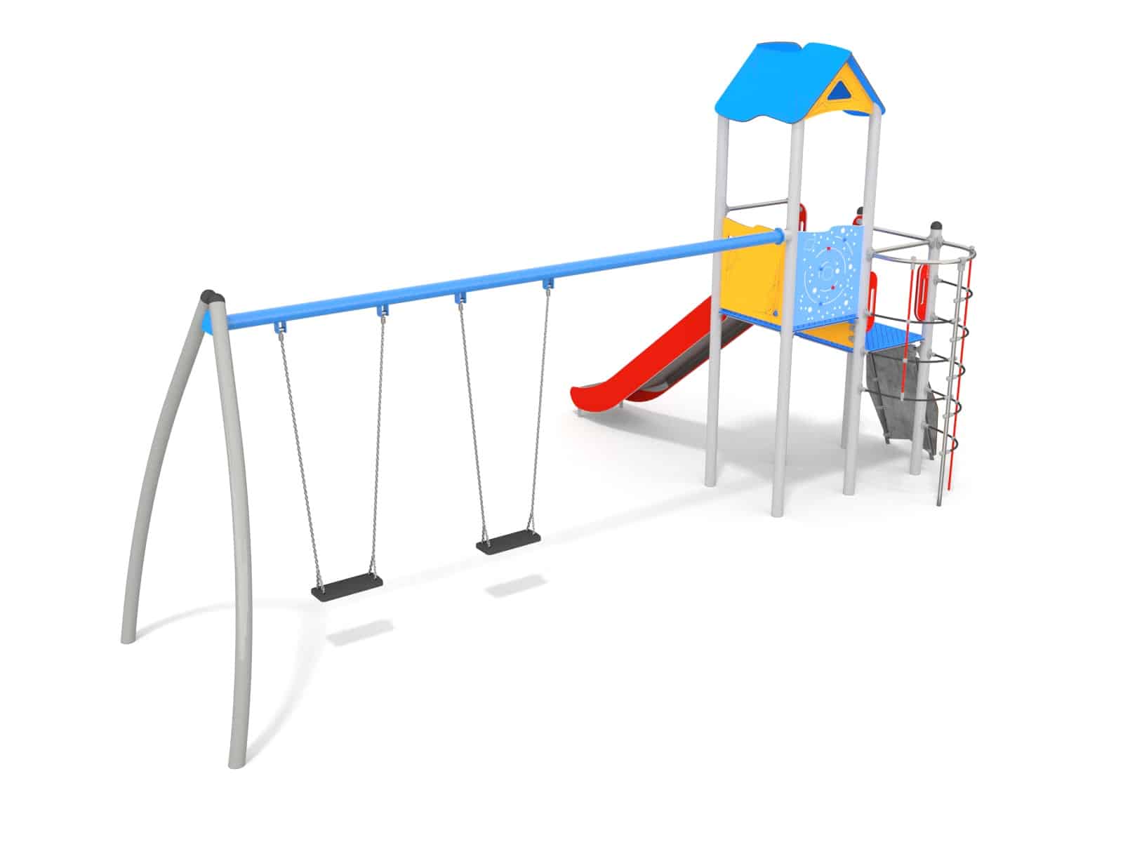 Spielturm Gilles mit Doppelschaukel Ansicht 3