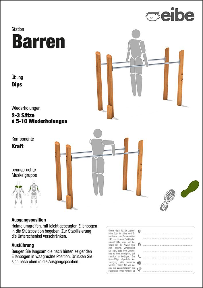 Trimm-dich-Pfad Trainingsschild Barren Ansicht 5