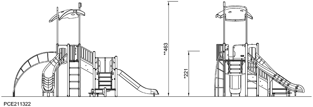 2-Turm-Spielanlage Tourmalet mit Dach PCE211322 Ansicht 5