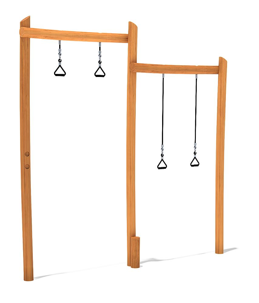Trimm-dich-Pfad Klimmzugtrainer mit Ringen Ansicht 1