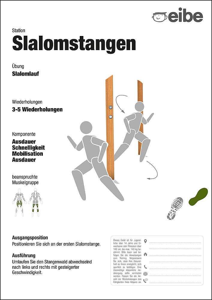 Trimm-dich-Pfad Trainingsschild Slalomlauf Ansicht 4