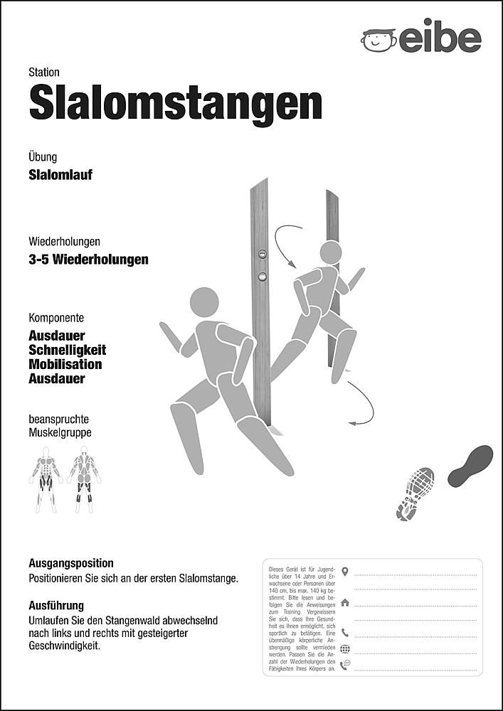 Trimm-dich-Pfad Trainingsschild Slalomlauf Ansicht 6