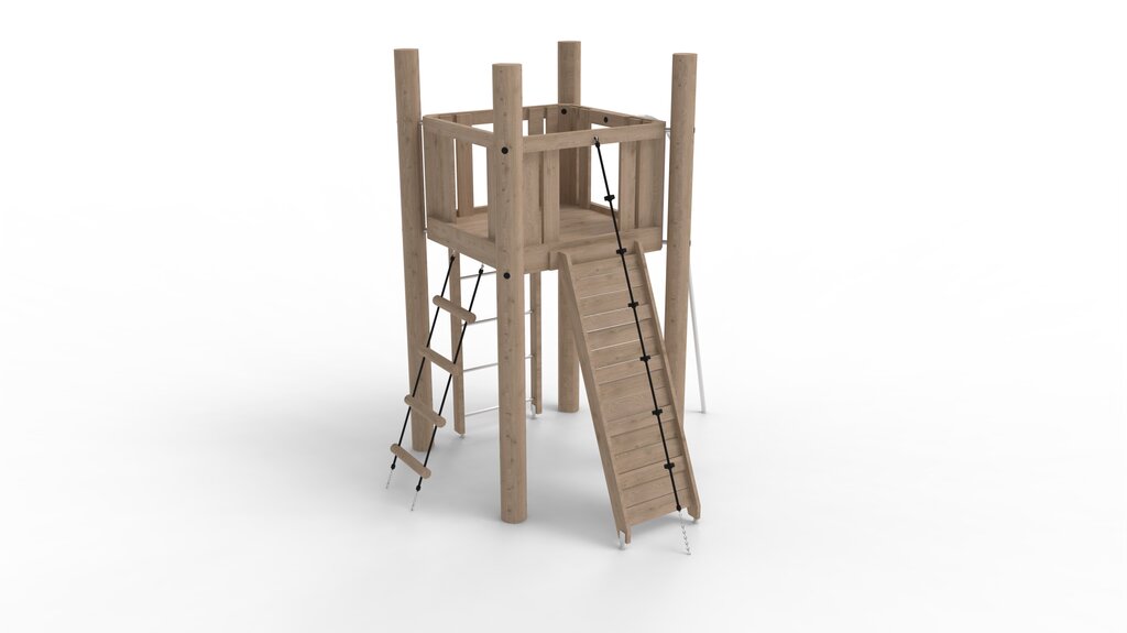 Kletterturm System 4 mit Boden Ansicht 2