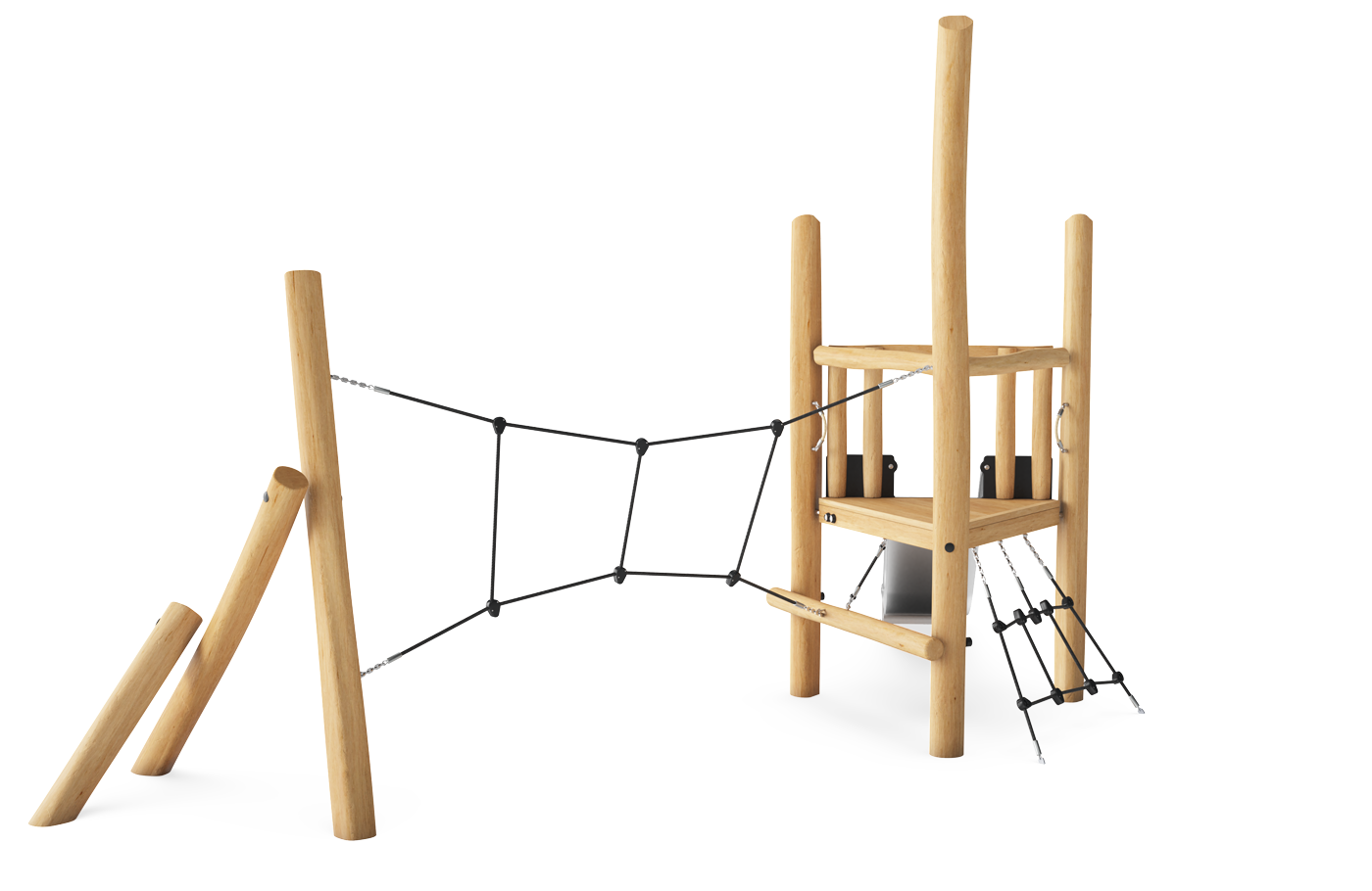 1-Turm-Spielanlage mit Kletternetz NRO1004 Ansicht 3