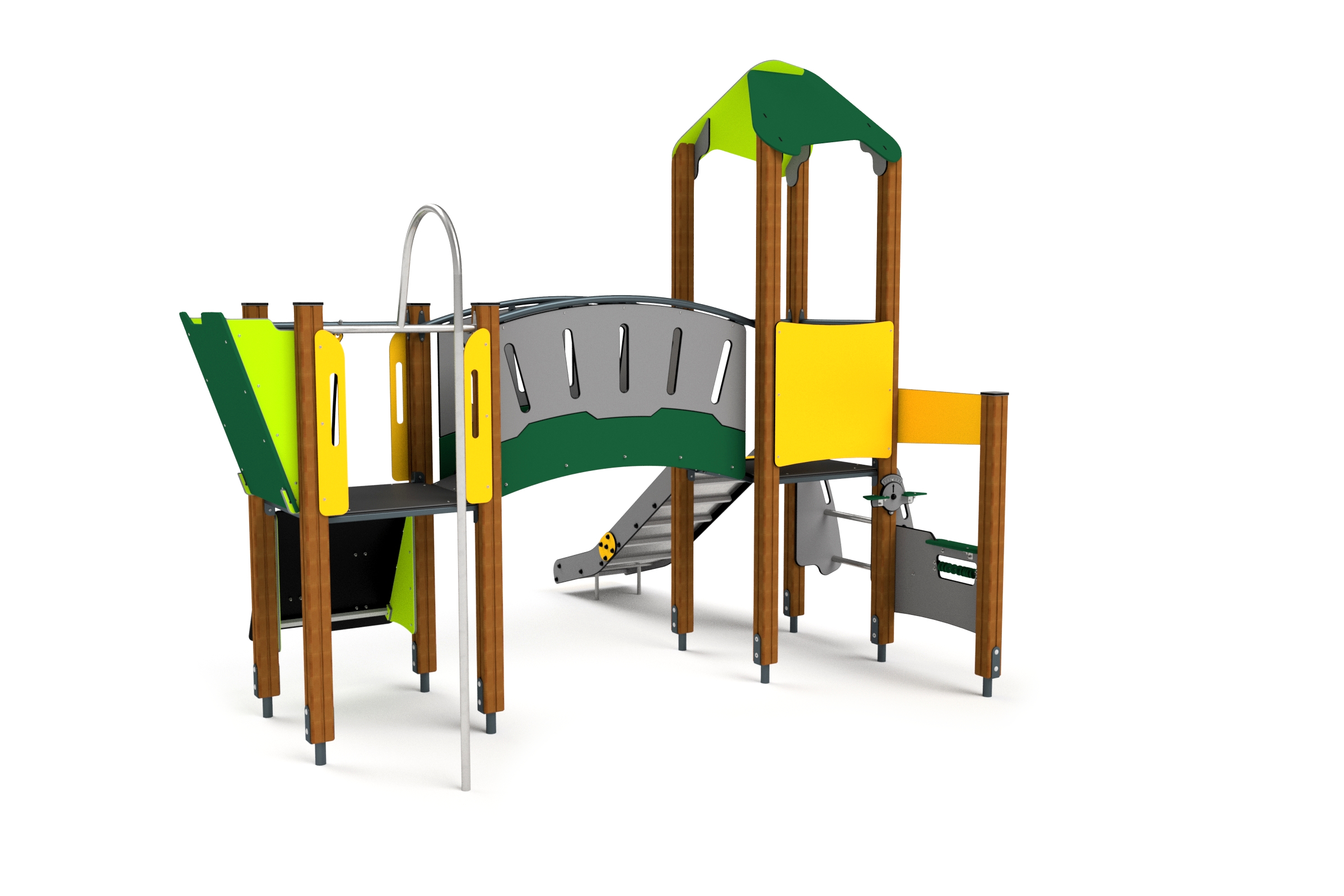10014 Kleiner Kletterturm mit Brücke, Kletterrampe und Rutsche Ansicht 2