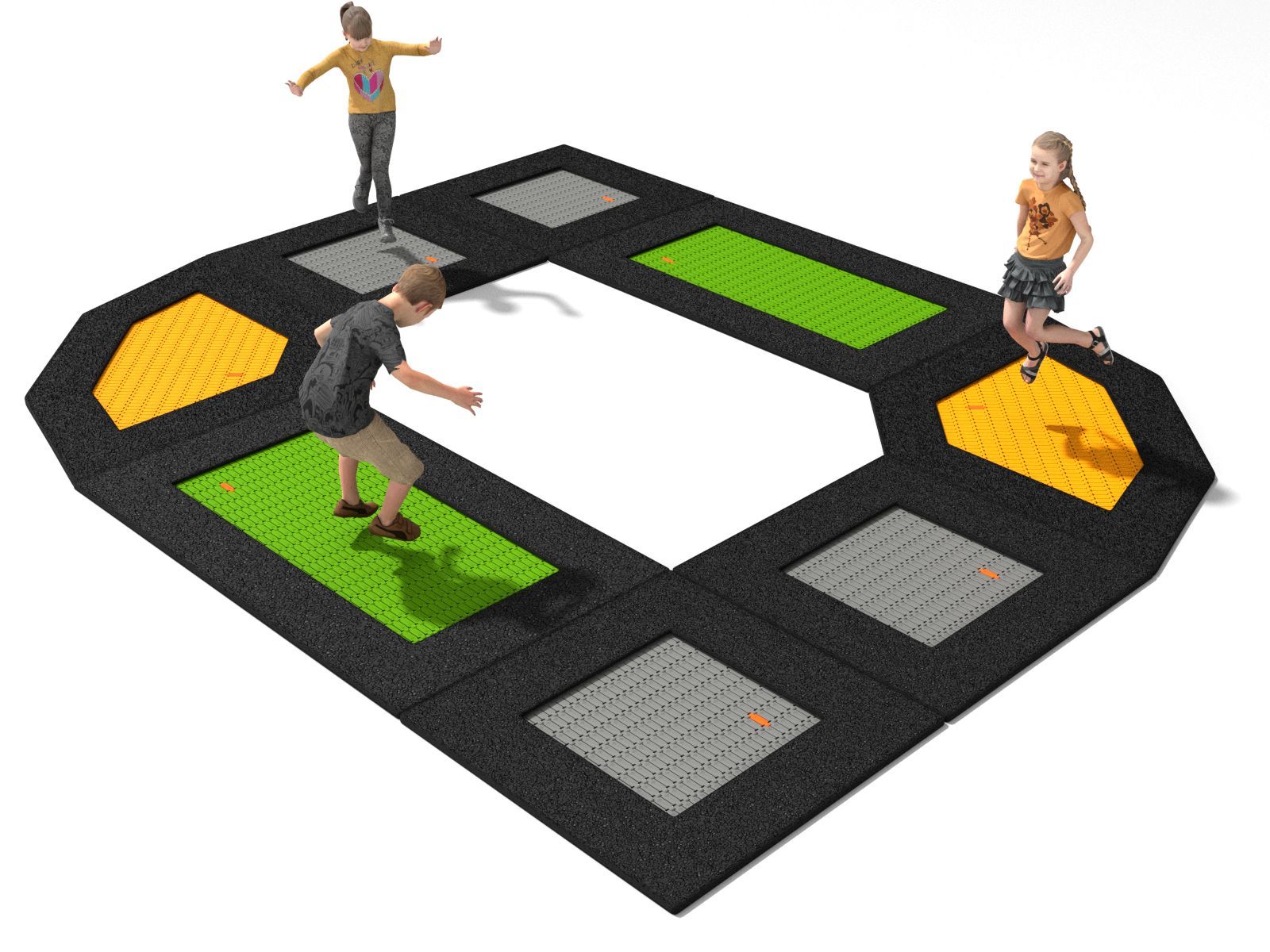 Trampolin Parcour 4,54 x 5,48 m Ansicht 2