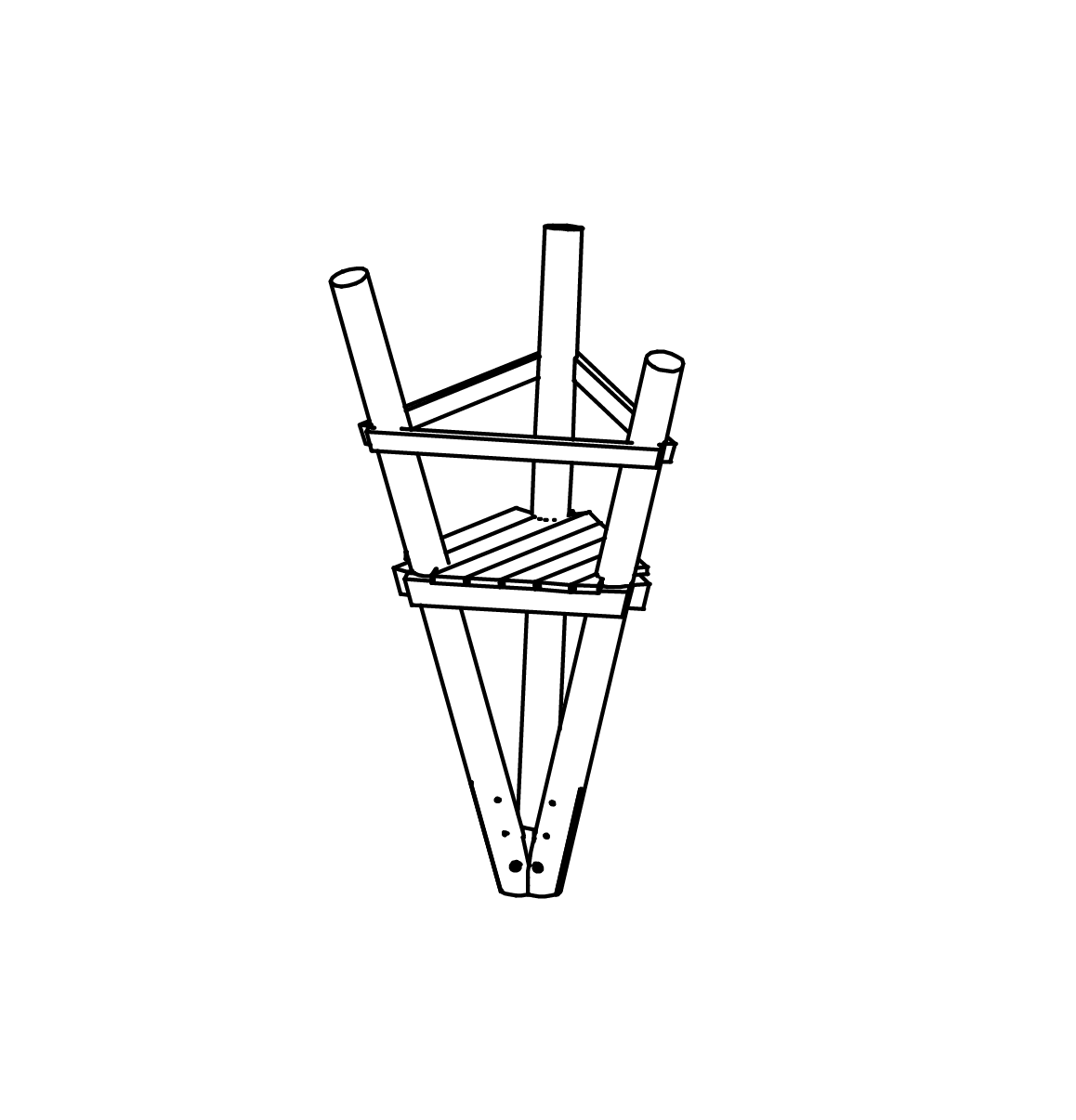 Großes Dreieckspodest h=2m Ansicht 2