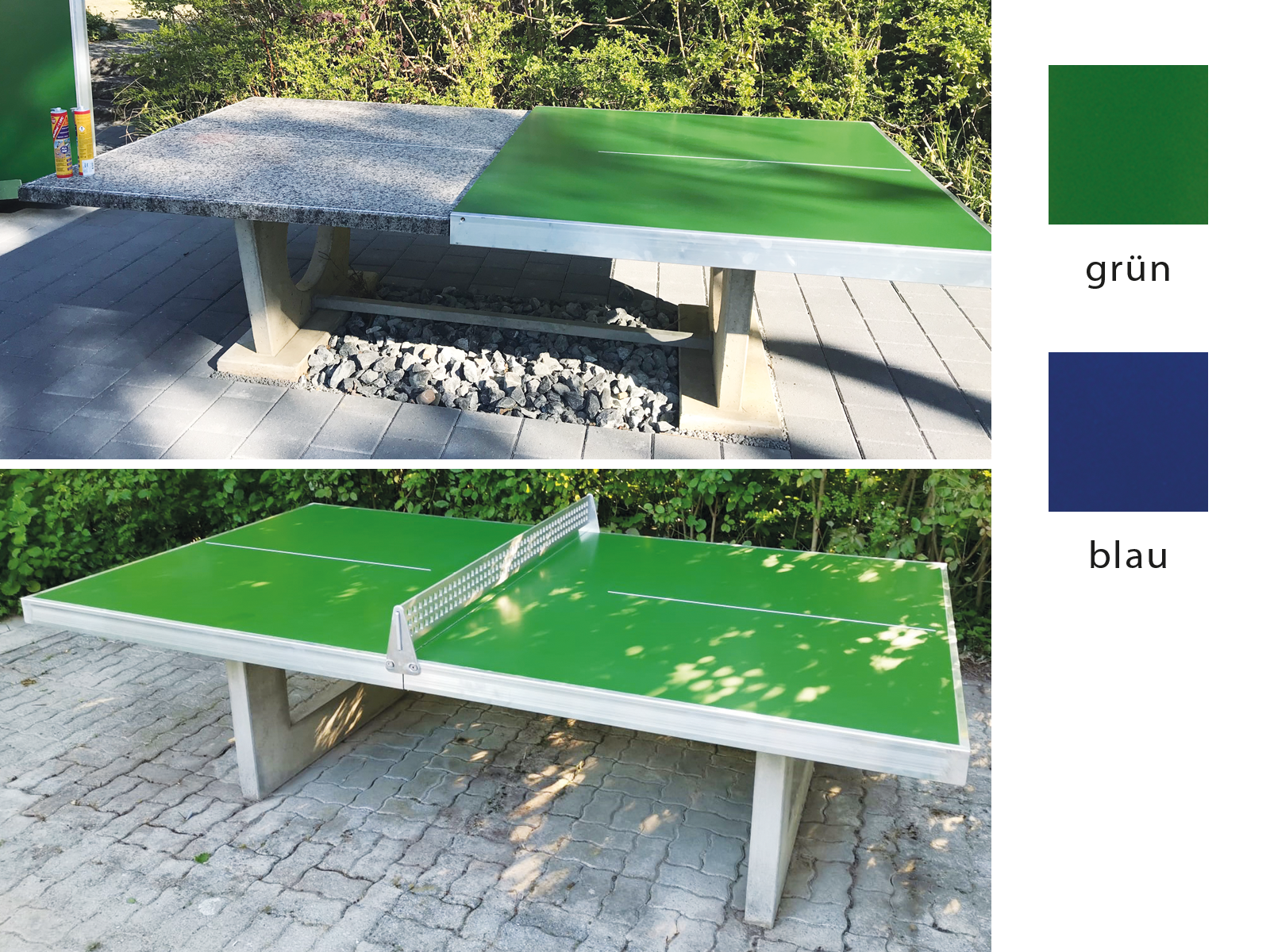 Tischtennistisch-Sanierungsplatte, laubgrün RAL 6002, Kinderland Neeser