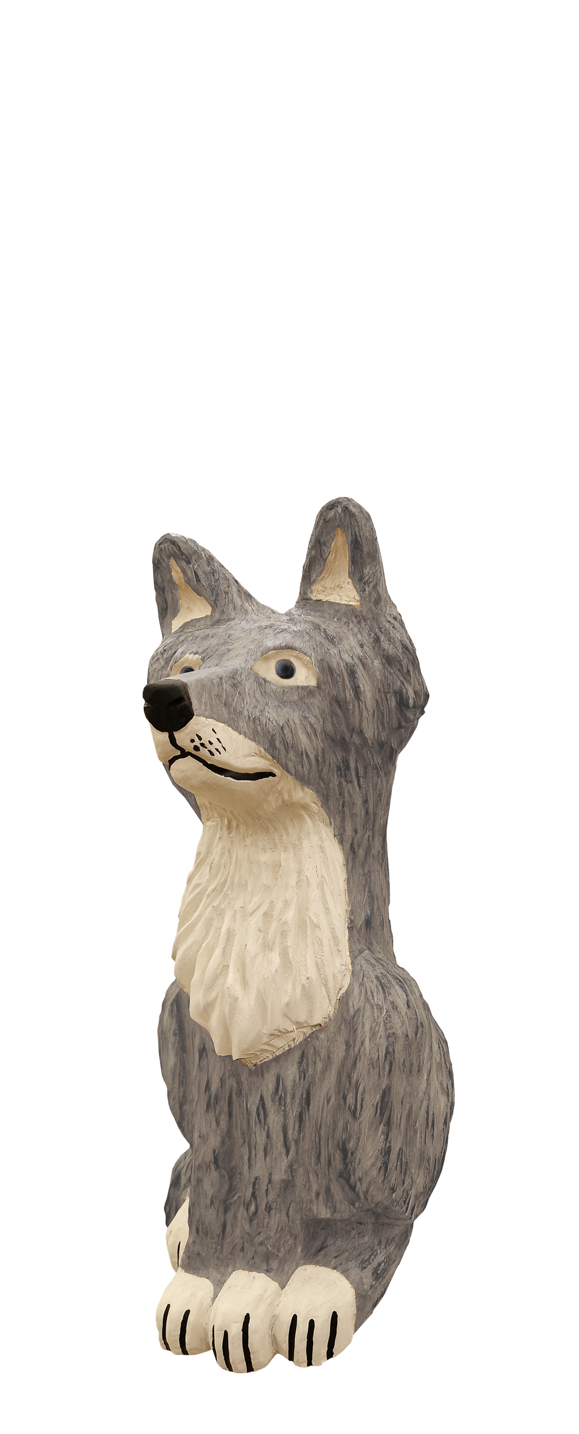 Schnitzfigur Wolf sitzend - Ansicht 2