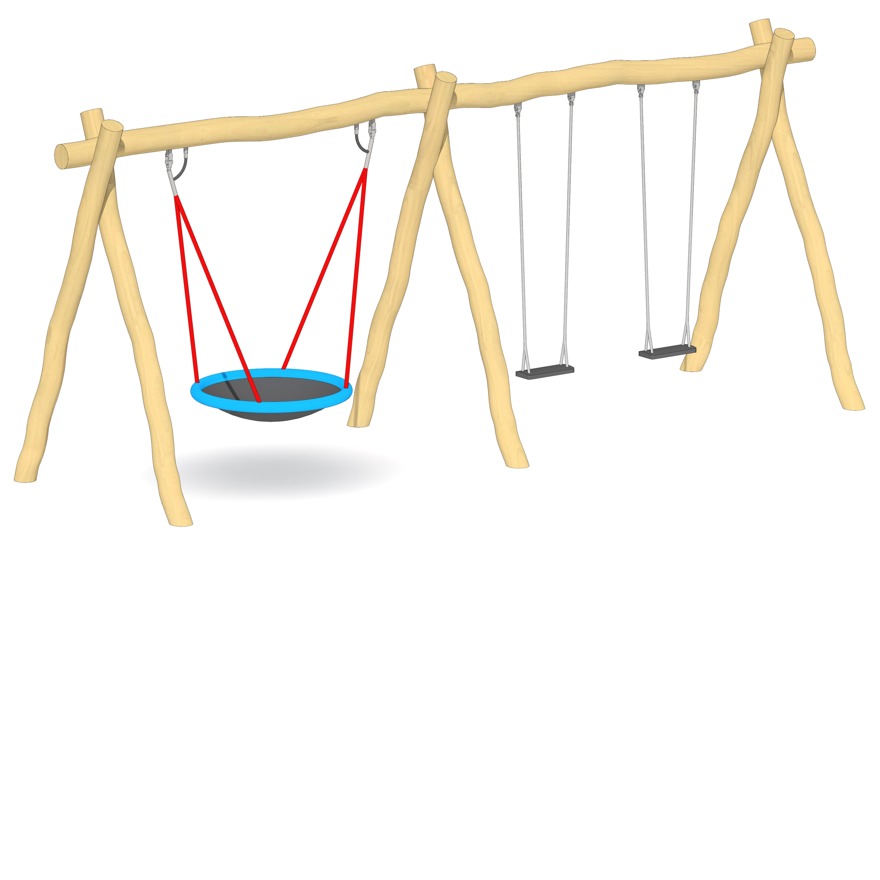 Schaukel-Nestkorb-Kombi 2-fach LH250cm Ansicht 2