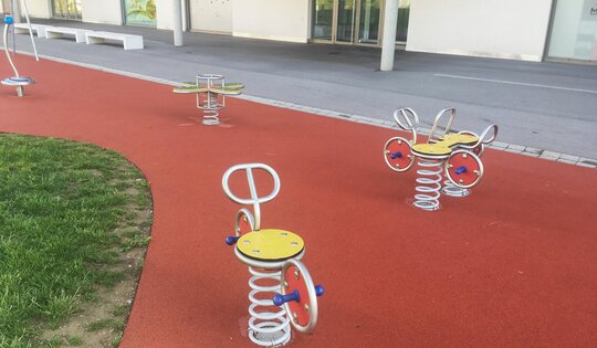 Motorrad mit Beiwagen - Edelstahl gelb Ansicht 2