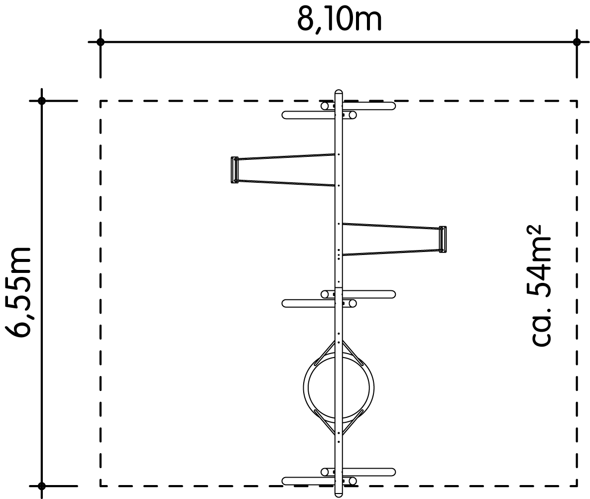 Schaukel-Nestkorb-Kombi 2-fach LH250cm Ansicht 4