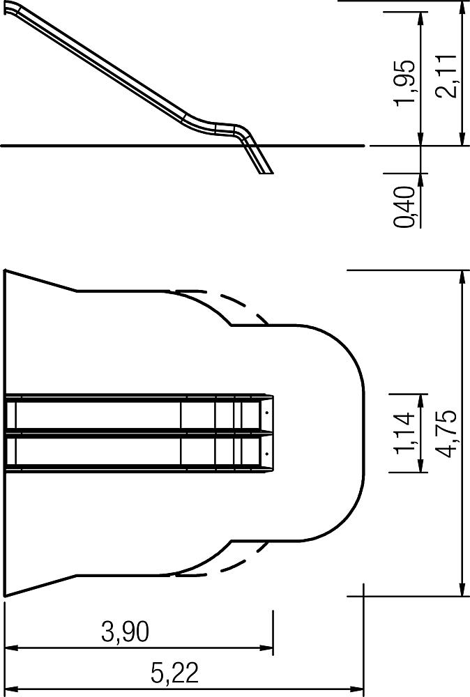 Anbaurutsche doppelt PH 195 cm Ansicht 3