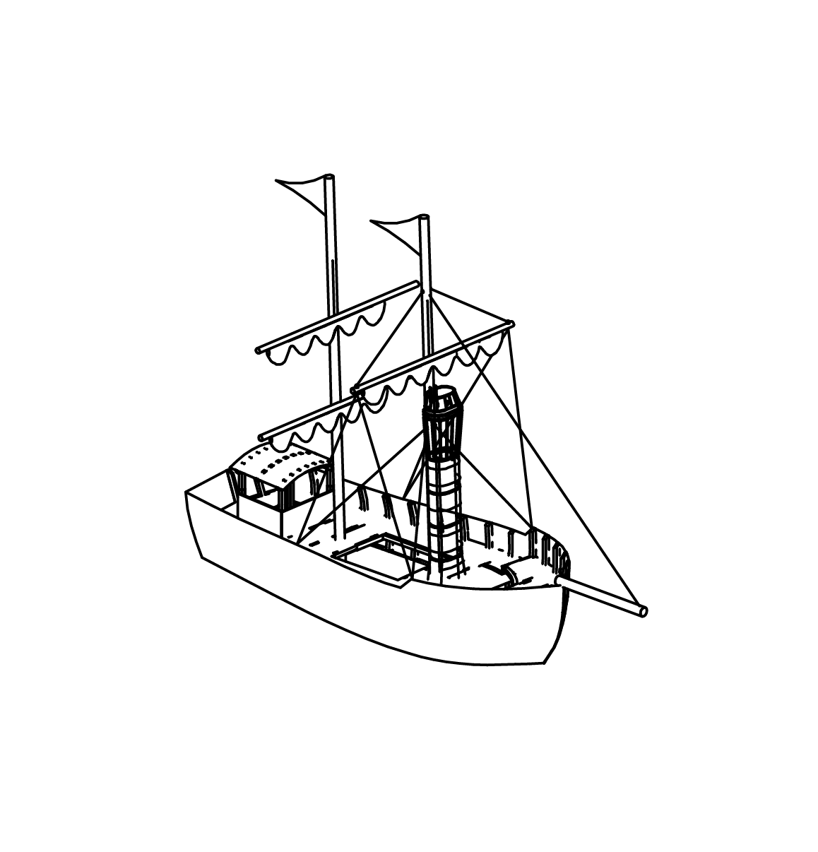 Schiff \"Großer Zweimaster\" Ansicht 2