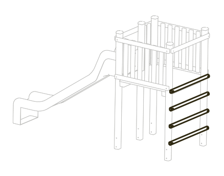 Sprossenaufstieg für Turm aus Fichte Ansicht 3