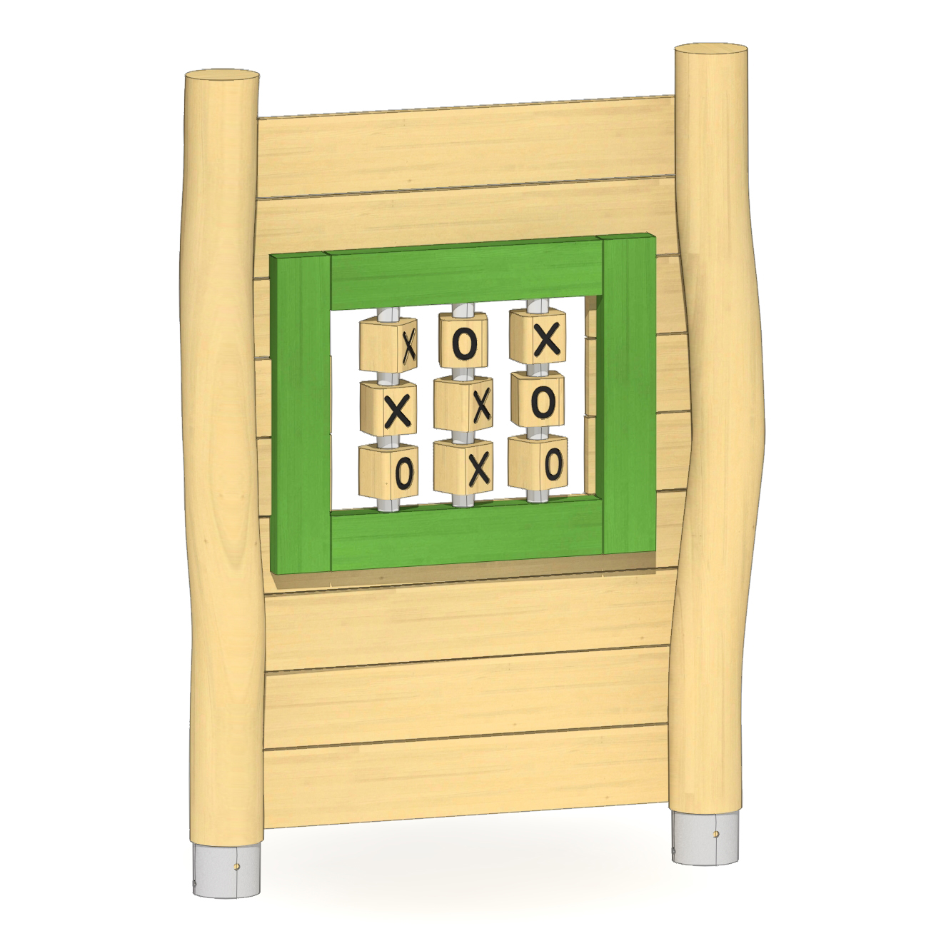 Holzwand mit Tic-Tac-Toe Ansicht 2