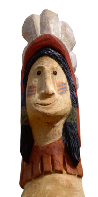 Pfostenkopf/Schnitzfigur Indianer - Ansicht 2