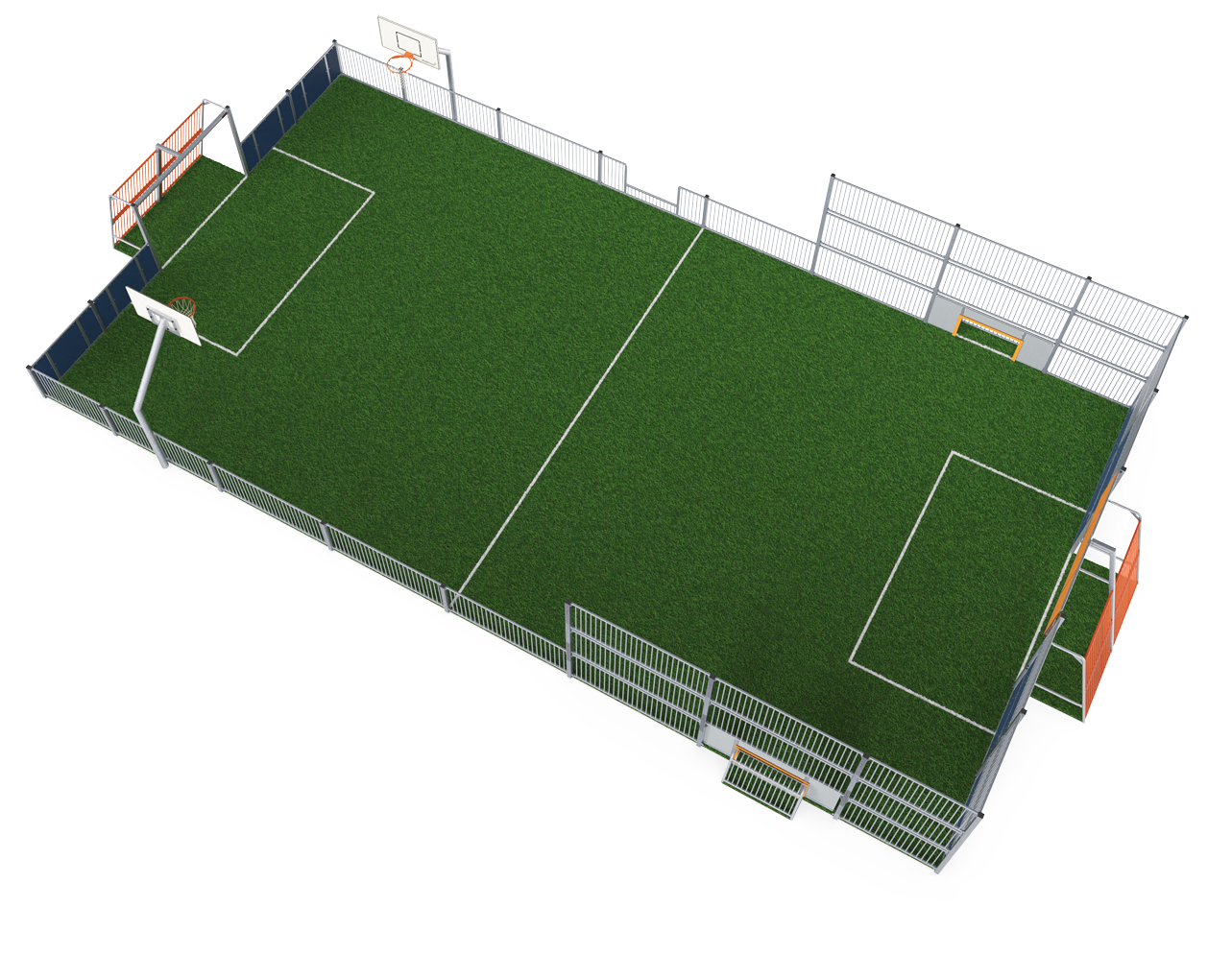 MUGA, 11 x 21, Seitenhöhe 1 m/ 3 m, Stahl FRE601101 Ansicht 3