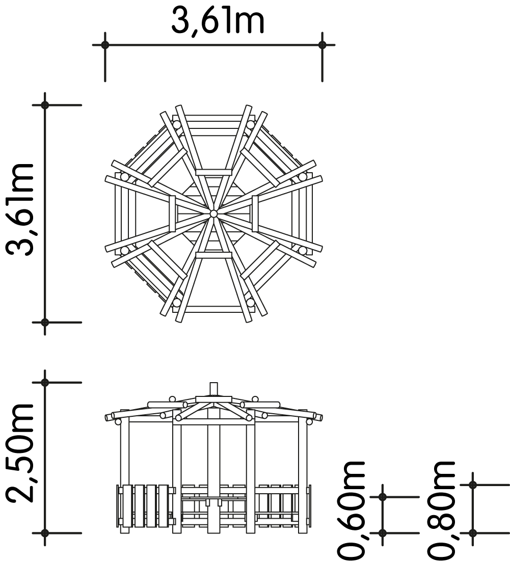 Sommerlaube 8-eckig Ansicht 4